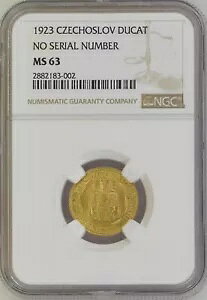 �`�F�R�X���o�L�A - �`�F�R���a���A�S�[���h 1 �h�D�J�b�g 1923 �N�����j�J �~���g NGC MS 63�A���A 11