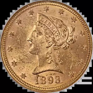 1893-P oeB S[h $10 NGC MS62 iCX AC As[ XgO XgCN