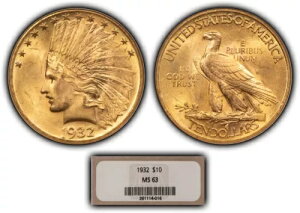 1932 G$10 CfBA wbh S[h C[O - PQ - Gen 8.0 Xu NGC MS 63 - SKU-G1981