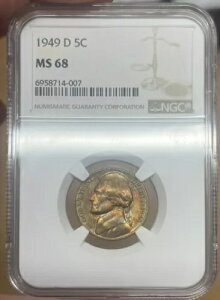 1949-D NGC MS68 �W�F�t�@�[�\�� �j�b�P�� 5c - �J���t�� �g�[�� - �g�b�v �|�b�v