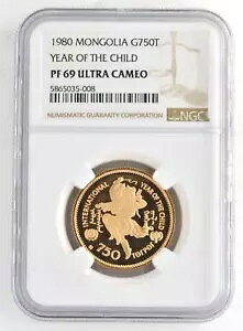 1980 S 750 gDON .900  qN NGC PF69 Eg JI
