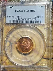 1865 �C���f�B�A�� �w�b�h �Z���g �v���[�t �y�j�[ 1C PCGS PF64 PR64RD ���b�h ~NGC ���i GDE $2,100!