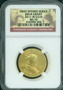 2011-W $10 �S�[���h�L�O 1/2 �I���X�ŏ��̔z��҃W�����A�E�O�����gNGC MS70 MS-70 !!