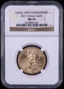 2011 1/2 �I���X �S�[���h �C�[�O�� $25 - NGC MS70 - �u���E�� ���x�� - NB10