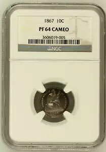 1867 NGC PR64 �J���I $3,250-�R���v �Œ�~���g 10C ? ���A �V�[�e�b�h �_�C�� #1 �L�[ 10C