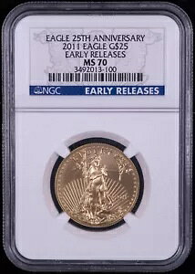 2011 1/2 �I���X �S�[���h �C�[�O�� $25 - ���������[�X - NGC MS70 - NB10