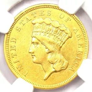 1857 N 3 h CfBA  $3 RC - F NGC AU53 - $2,100 !