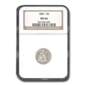 1880 ���o�e�B �V�[�e�b�h �_�C�� MS-66 NGC
