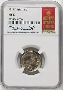 1913 D TYPE 1 US obt@[wbh jbP 5C - NGC MS 67
