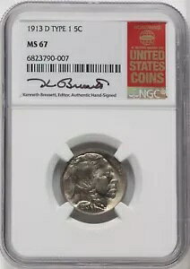 1913 D TYPE 1 US obt@[wbh jbP 5C - NGC MS 67