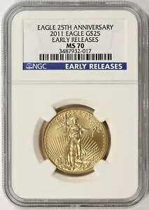 2011 $25 �A�����J�� �S�[���h �C�[�O�� 1/2 �I���X NGC MS70 ���������[�X 25 ���N�L�O