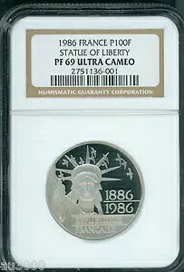 1986 �t�����X 100 �t���� �v���[�t �v���`�i ���R�̏��_ NGC PF69 PR69 �̂� 9,500