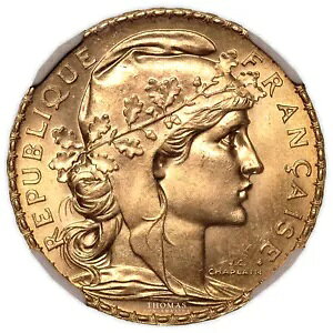 �R�C�� �t�����X - �R�b�N �}���A���k �t�����X - �I�� 20 �t���� - 1907 �p�� - NGC MS 67-