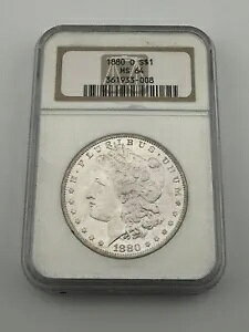 1880-O ���[�K�� �h�� - NGC MS64 �t���X�e�B �z���C�g!������