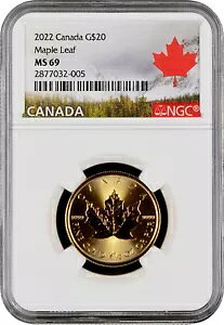 2022 カナダ金貨メープルリーフ MS69、カナダ 1/2 オンス金貨、NGC コイン
