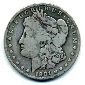 1901 O F ���[�K�� �h�� 100 �Z���g �A�����J 90% �V���o�[ $1 US NICE FINE �R�C�� #669
