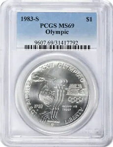 1983-S オリンピック銀貨記念ドル MS69 PCGS 造幣局 69