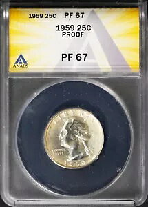 1959 �V���o�[ 25c ���V���g���{�� PF 67 ANACS # 7603431 + �{�[�i�X