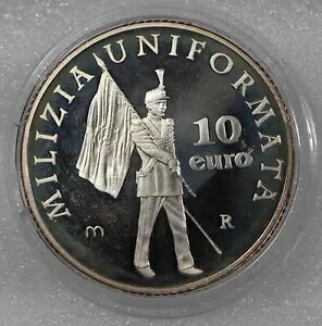 サンマリノ 10ユーロ 2005? 軍服ミリツィア・ユニフォーマタ プルーフ銀貨