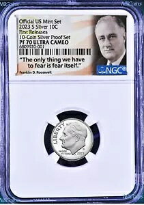2023 S �č������� .999 �V���o�[ �v���[�t 10�Z���g ���[�Y�x���g �_�C�� NGC PF70 UC FR�uFear Itself�v