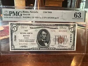 1929N $5 lo_BmAlo_B^CB 2ch #7038 PMG 63 