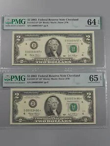 CU Crisp 2 Consec 4 �� Low �V���A���ԍ� STAR $2 FRN 2003 Notes PMG 64,65 EPQ�B #21
