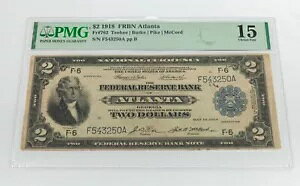 1918�N $2 ���ƒʉ� Fr #762 PMG�ɂ��Choice Fine 15 L�T�C�Y�Ƃ��ē����t��