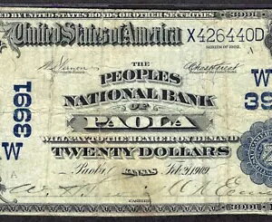 ???? KS 1902 $20 ??�J���U�X�B�p�I��?? THE PEOPLES NB PMG CHOICE FINE 15 �󏭁I