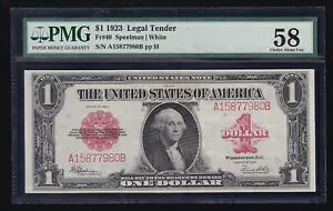 US 1923 $1 ���V���g���@��ʉ� FR 40 PMG 58 Ch AU (980)