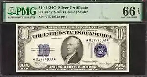 1934 C $10 Vo[ؖ FR.1704* X^[m[g *-A ubN PMG UNC 66 EPQ (833A)