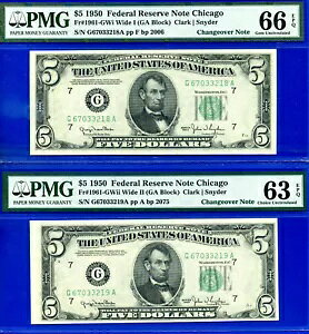 1950 N $5 AMs PMG 66EPQ `FWI[o[ yA Fr 1961-G Ch I Ch II