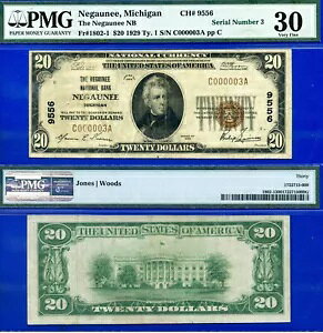 1929 $20 �i�V���i�� �o���N �~�V�K���B�l�K�E�j�[ CH# 9556 PMG 30 �g�b�v �|�b�v ���[ �V���A�� #3