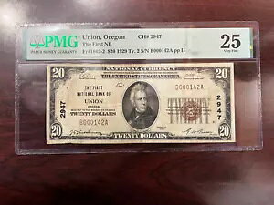 ISBjI OR 1929 $20 First National Bank T2 CH# 2947 PMG VF 25