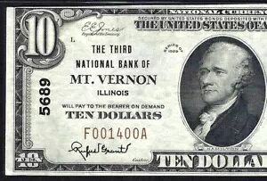 ???? IL 1929 $10 ??イリノイ州マウントバーノン?? 第 3 回 NB PMG EXTRE FINE 40 EPQ