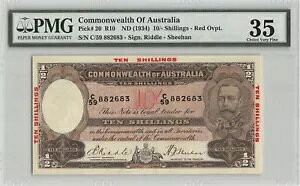 I[XgA 10/- NDB 1934 P 20 V[Y C/59 PMG 35 kgB G.V ʎ