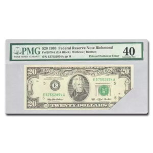 1993 (dqb`h) $20 FRN XF-40 PMG (Fr#2079-E) tH[hI[o[