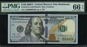 2009A $100 FRN LE00000025D P.M.G #66EPQ