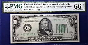1934 N $50 AMs Fr-2102-C tBftBA PMG66 WF EPQ