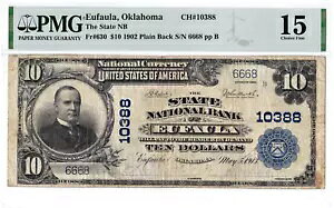 $10 1902 PB �i�V���i�� EUFAULA �I�N���z�}�B OK ???? ���K���A ???? �u���������ł͂킸�� 6 �v
