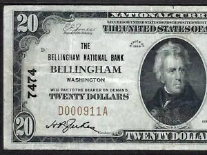 ???? WA 1929 $20 ??ワシントン州ベリンガム?? ベリンガム NB PMG CHOICE VF 35