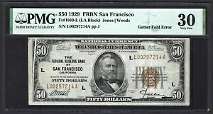 G[ 1929 $50 "TtVXR" FRBN ??K^[tH[hG[?? PMG VF 30B!!!