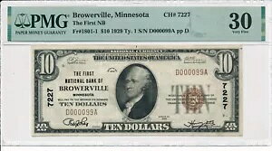 $10 1929 T1 ~l\^Bu[r̃t@[XgEiVis`[^[ 7227 PMG VF 30