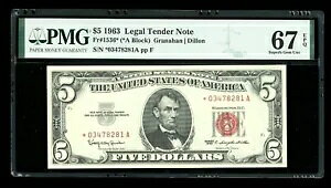 DBR 1963 $5 Legal Superb Gem STAR Fr. 1536* PMG 67 EPQ �V���A�� *03478281A