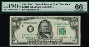 �g�b�v�̃|�b�v�m�[�g�B $50 1950C �j���[���[�N FRN�B PMG 66 EPQ�B�f�G�ȃ���