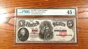 1907 PMG XF45 EPQ 5 �h���E�b�h�`���b�p�[�m�[�g �t���[�h�o�[�O #91 $5.00 ����!