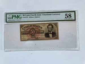FRB 1374 50c. 4 񕪐m[g LINCOLN Choice PMG AU58