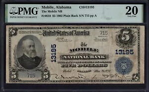 1902 $5 �U ���o�C�� �i�V���i�� �o���N �A���o�} PMG 20 Fr.610 CH#13195