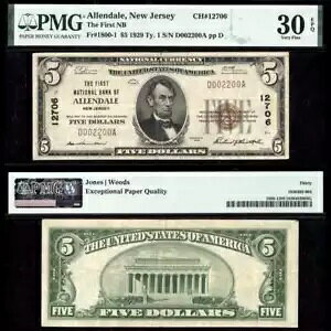 1929 $5 S^Cv 1 - j[W[W[BAf[ `[^[ 12706 - PMG 30 EPQ