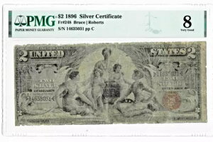 1896 $2 Vo[ؖ 'Educational'note-fr.248-PMG ɗǂ 8 RgȂ