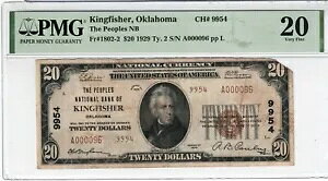 1929 $20 THE PEOPLES NATIONAL BANK OF KINGFISHER OK - A000096 - �`���[�^�[ 9954 PMG